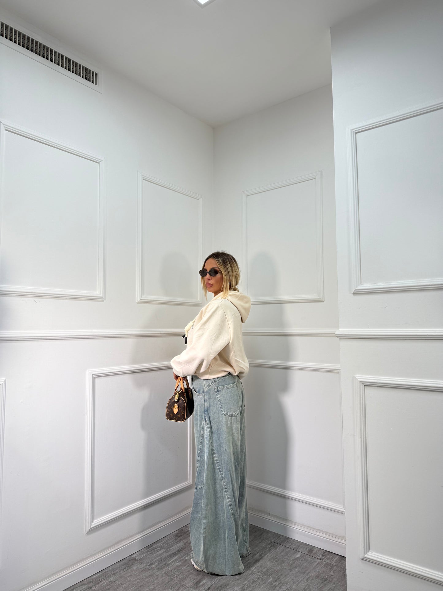 Jeans palazzone balloon lavaggio chiaro 80228