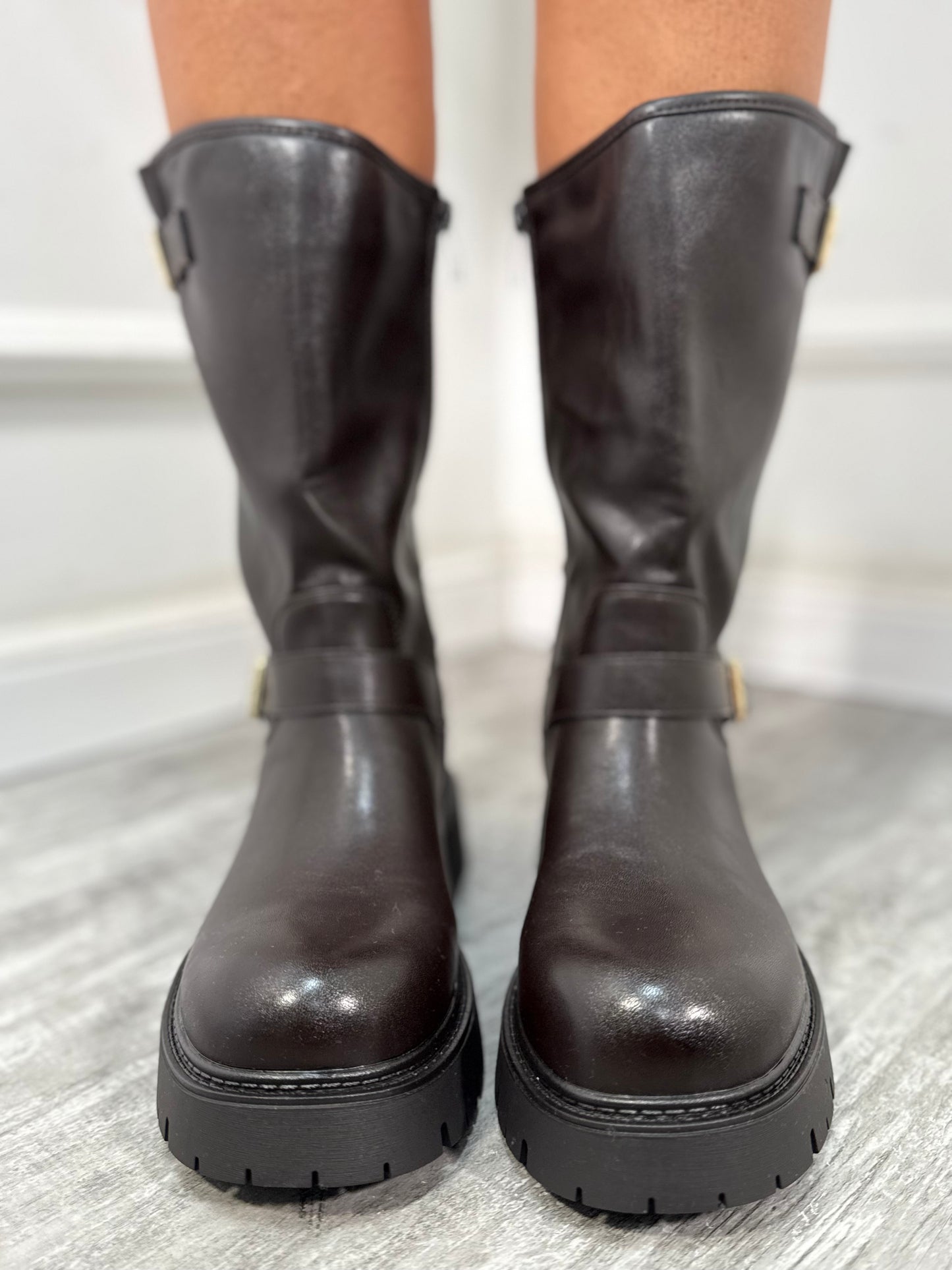 Stivale in ecopelle Davinson cioccolato HJ908