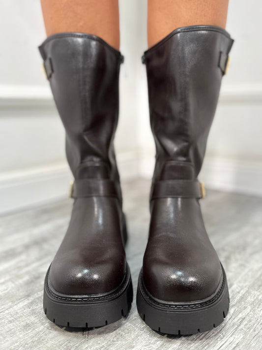 Stivale in ecopelle Davinson cioccolato HJ908