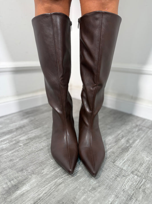 Stivali ecopelle cioccolato 788-209A