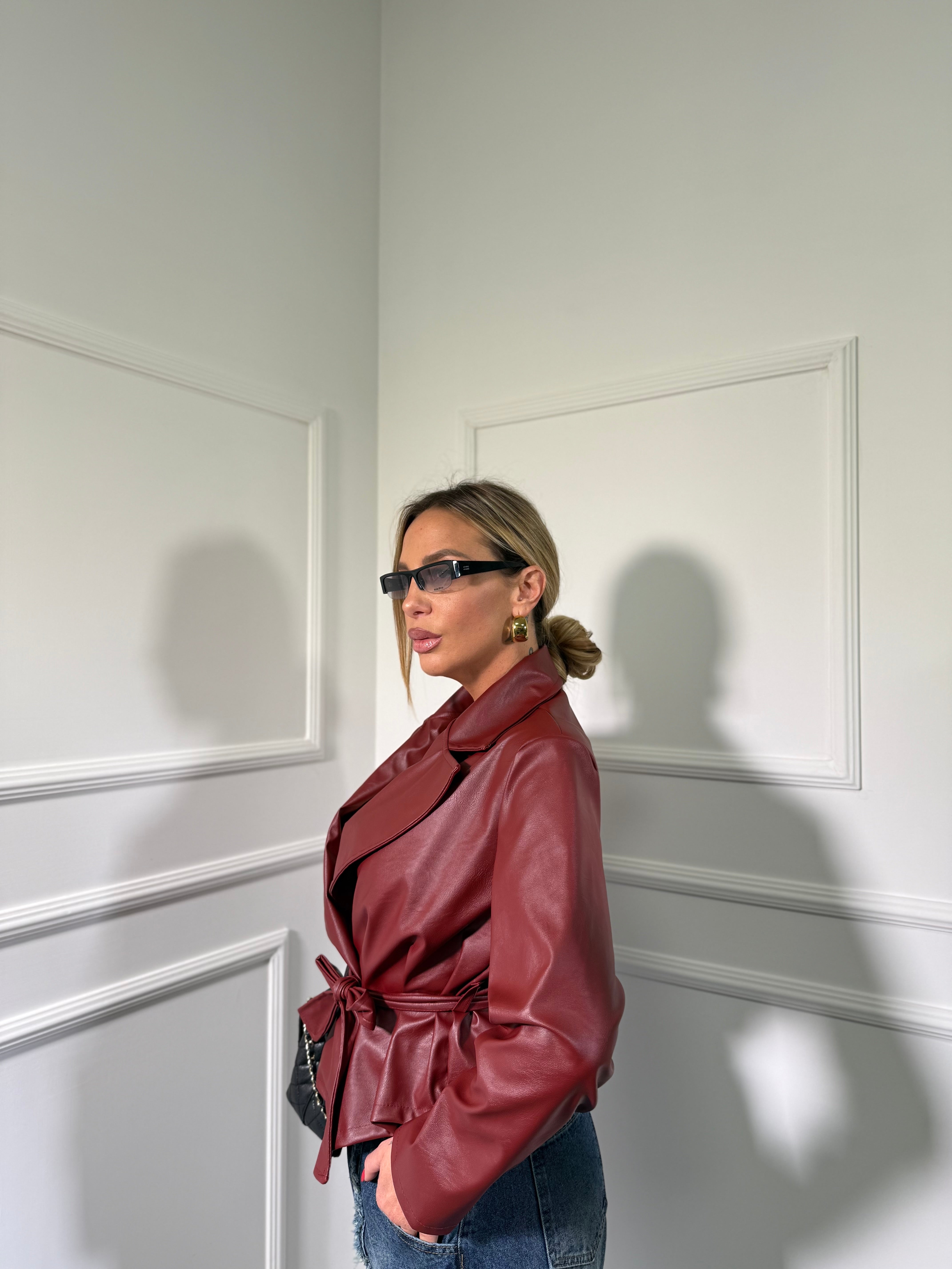 Giacca ecopelle avvitata con spalline Jamilia (vari colori) 9940