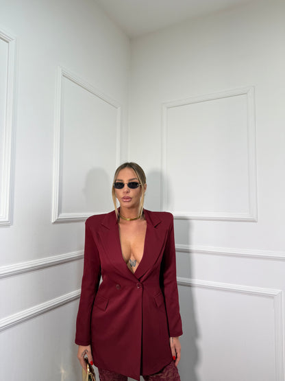 Blazer doppio bottone con spalline Ingrid bordeaux 22670