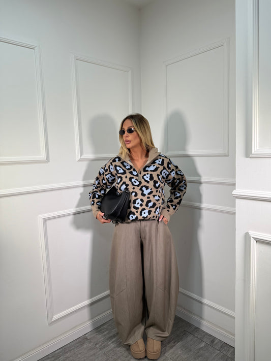 Pantaloni palazzo balloon Easy taupe 66690