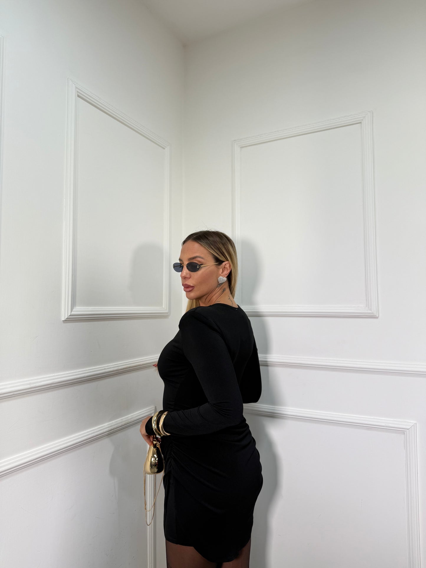 Abito con drappeggi Lolita nero 44835