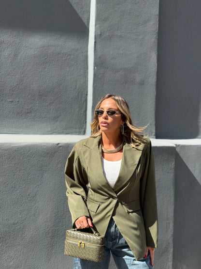 Blazer asimmetrico con spalline verde kiwi 88312