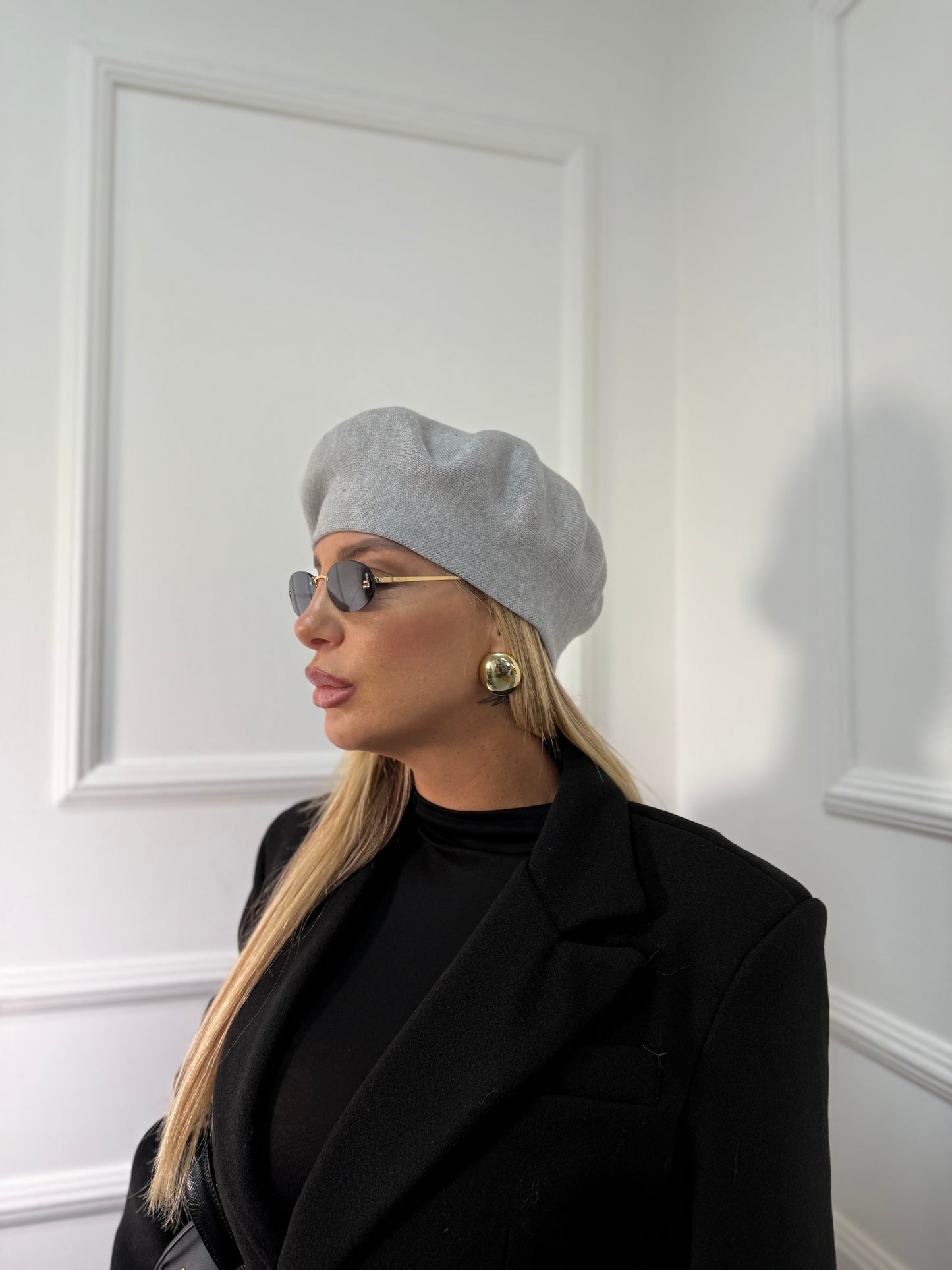 Basco parigino lana rasata grigio