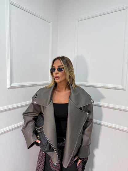 Chiodo oversize manica ampia Notting Hill grigio piombo 98491