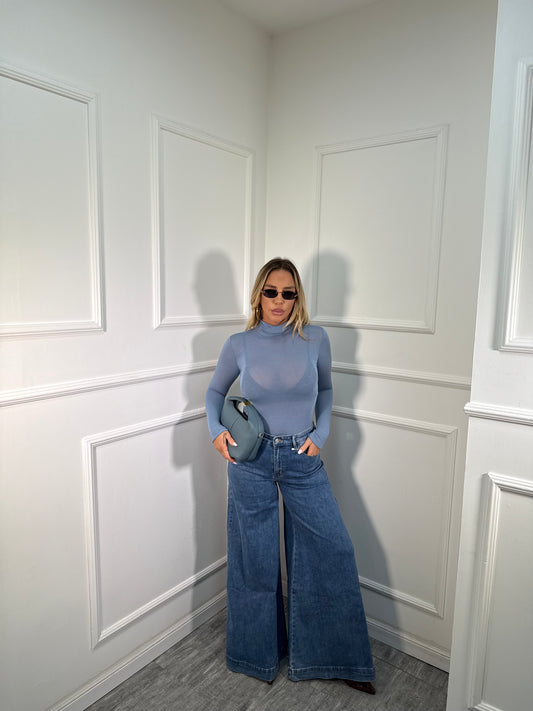 Jeans palazzone Andy lavaggio chiaro Ly156