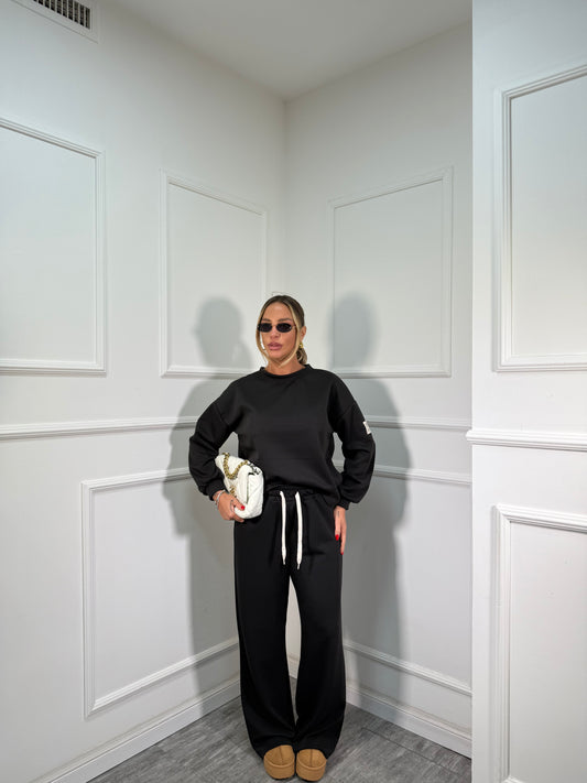 Coordinato in tuta Casual nero 22041