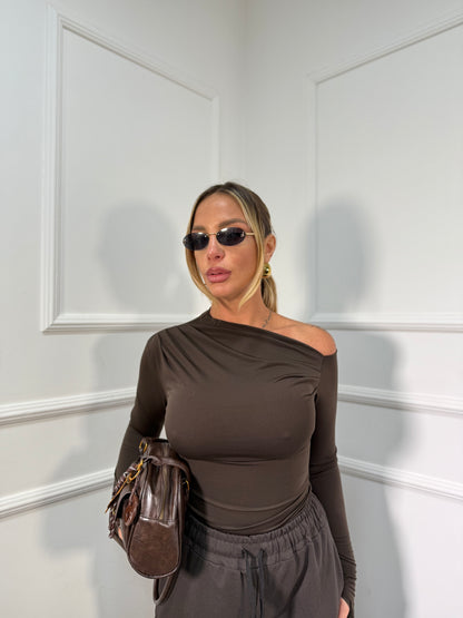 Shirt in lycra Kim cioccolato 24392