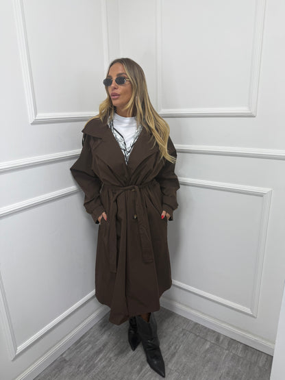Trench London cioccolato curvy 5927