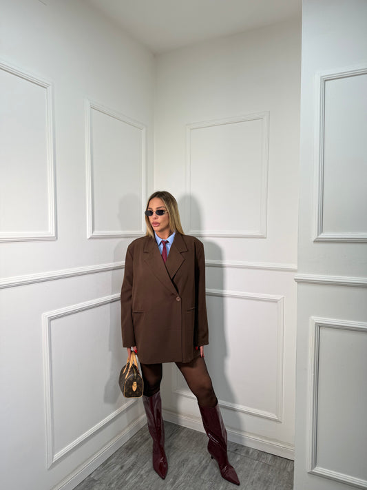 Abito giacca taglio asimmetrico Attico cioccolato 42672