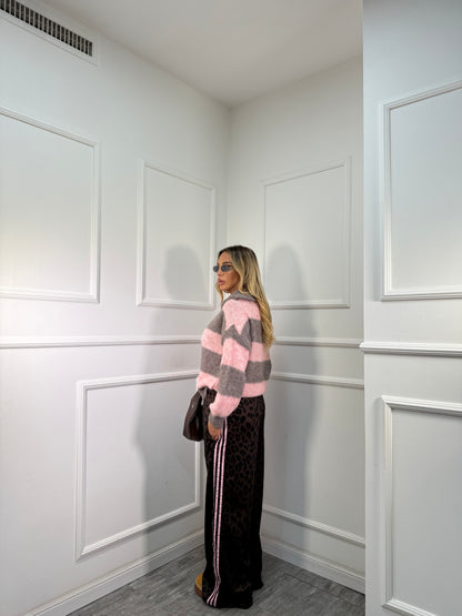 Pantatuta palazzo Arya maculato banda rosa