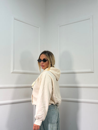 Felpa oversize in pile California burro k3719