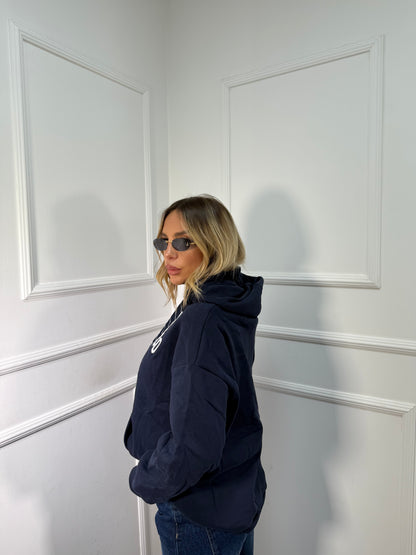 Felpa oversize in pile San Francisco blu navy a65474