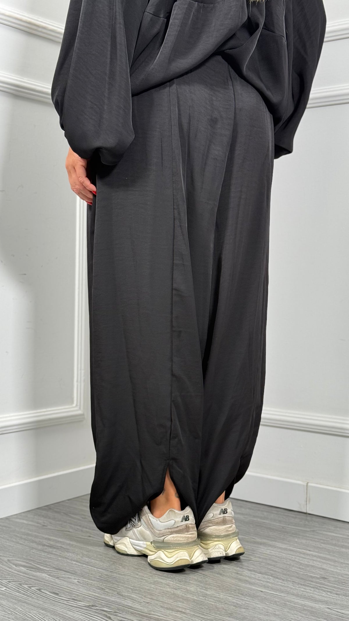 Coordinato oversize effetto satin Siviglia nero 885871