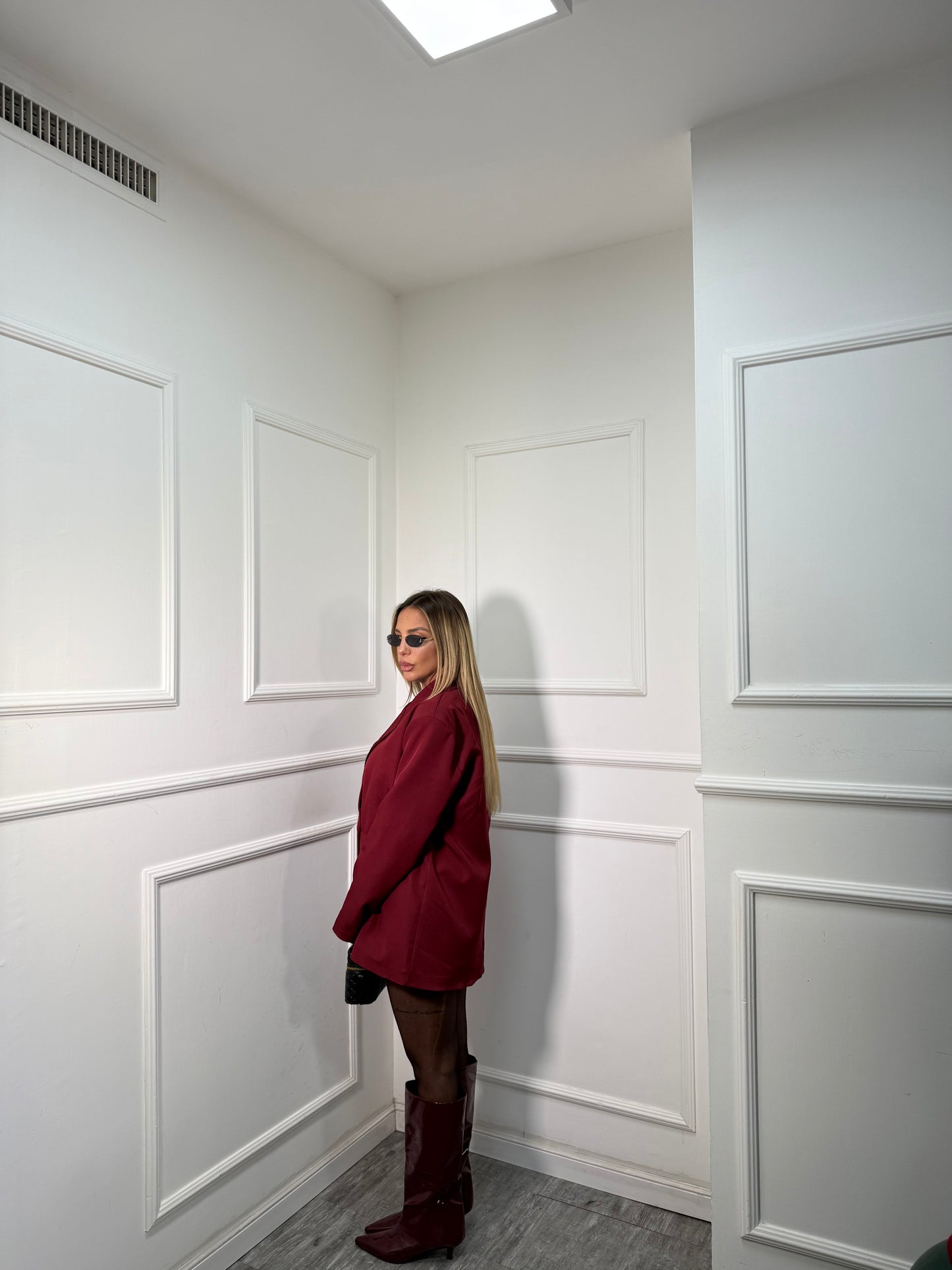 Abito giacca taglio asimmetrico Attico bordeaux 42672