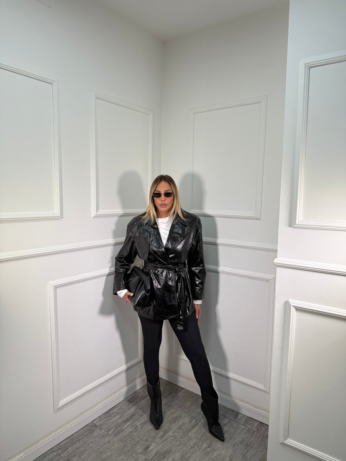 Blazer in vinile nero pu2292