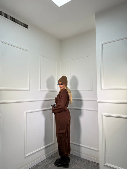 Jumpsuit in felpa Ariana cioccolato 9585