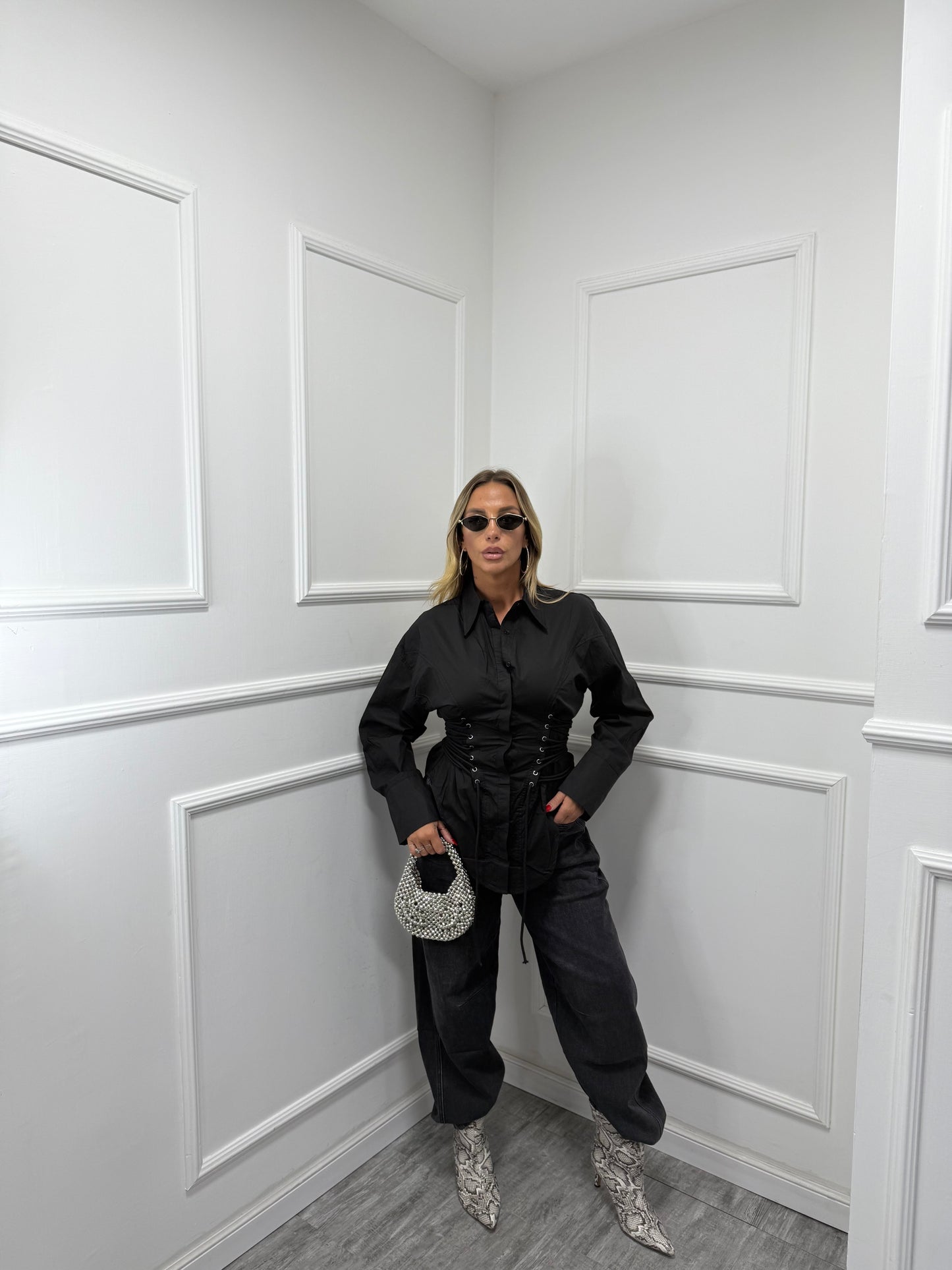 Jeans baggy Feeling nero kp306