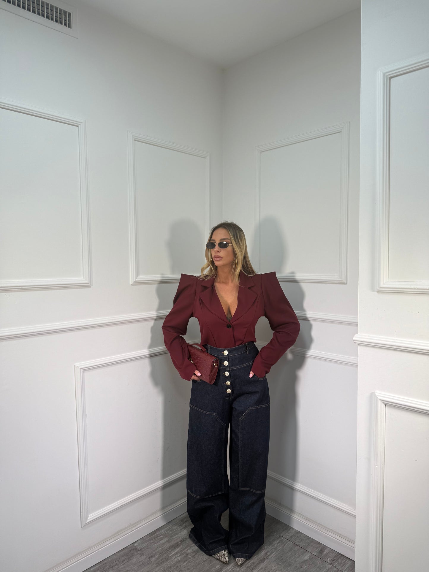 Jeans bustino vita alta Giselle lavaggio zero a26jp002