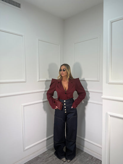 Jeans bustino vita alta Giselle lavaggio zero a26jp002