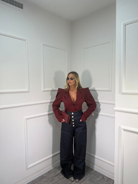 Jeans bustino vita alta Giselle lavaggio zero a26jp002