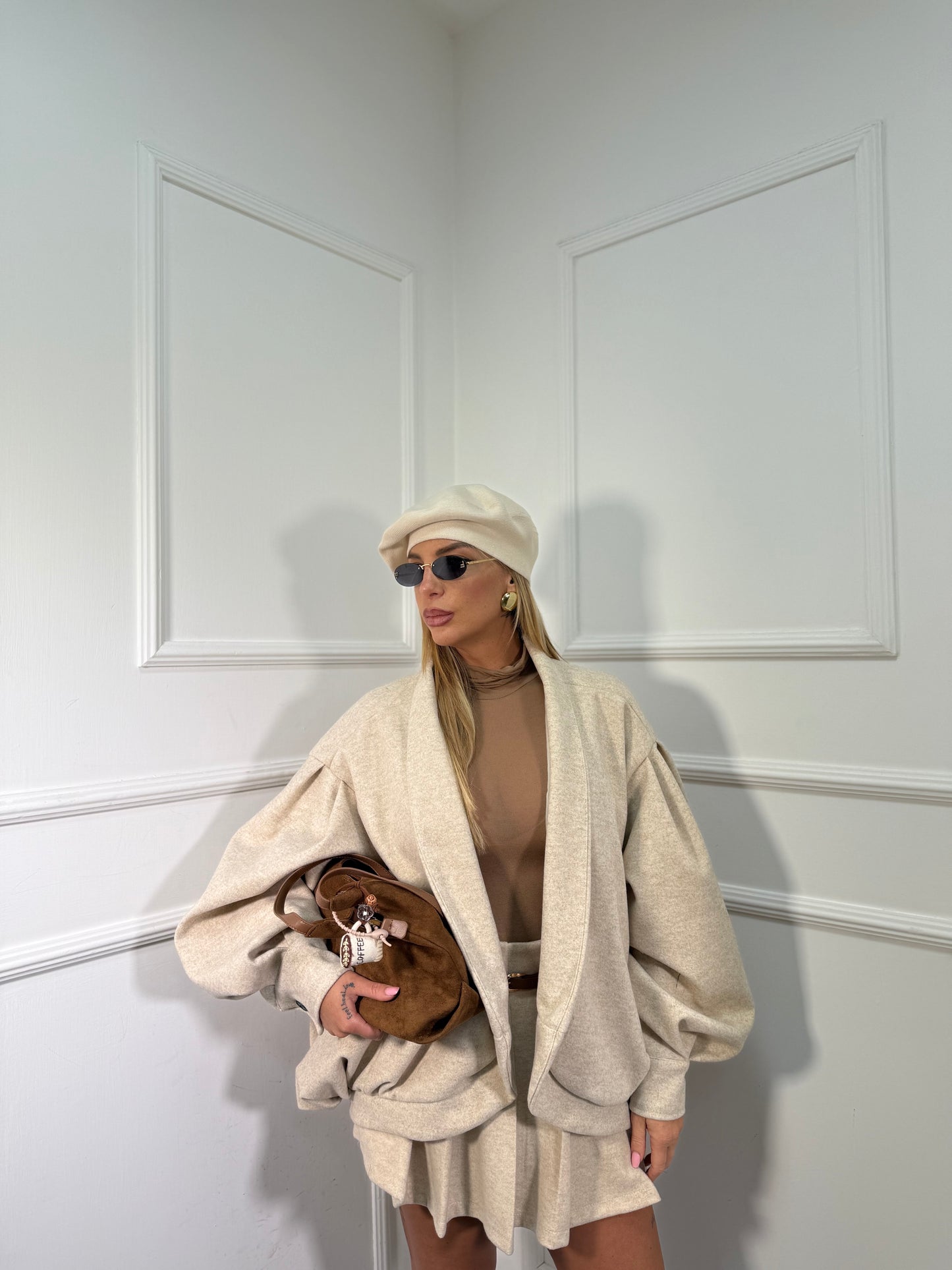 Cappotto balloon lana cotta Cloè crema 6776