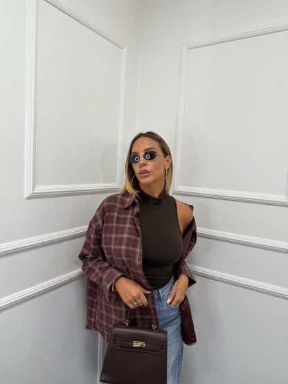 Camicia a quadri Roors bordeaux 51338