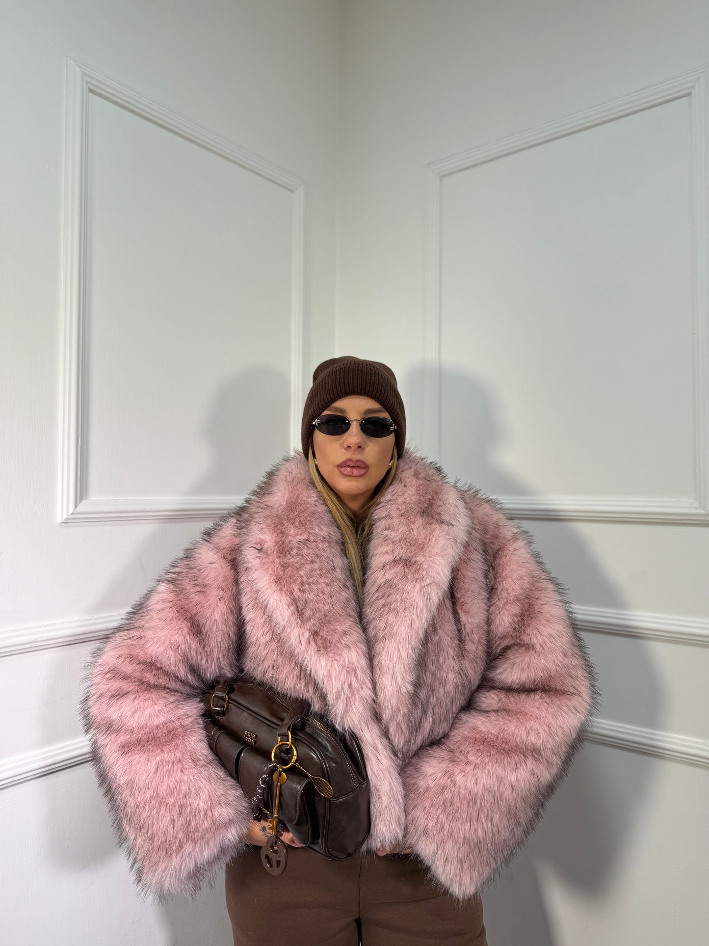 Ecofur Moscow rosa/cacao 68639