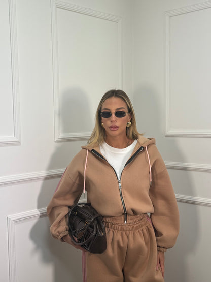 Coordinato in tuta Again camel/rosa 22648