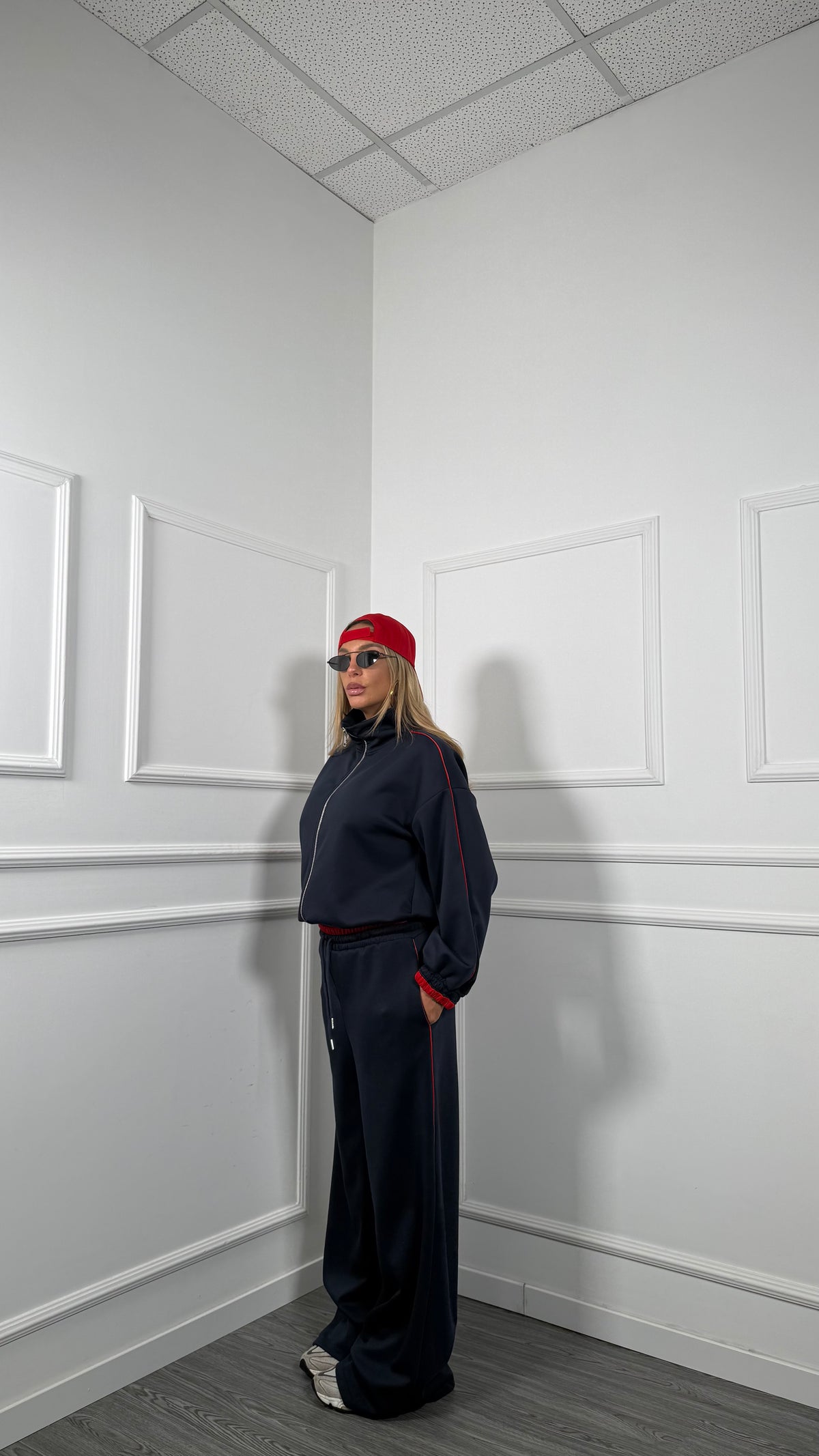 Coordinato tuta Twist blu/rosso m8820