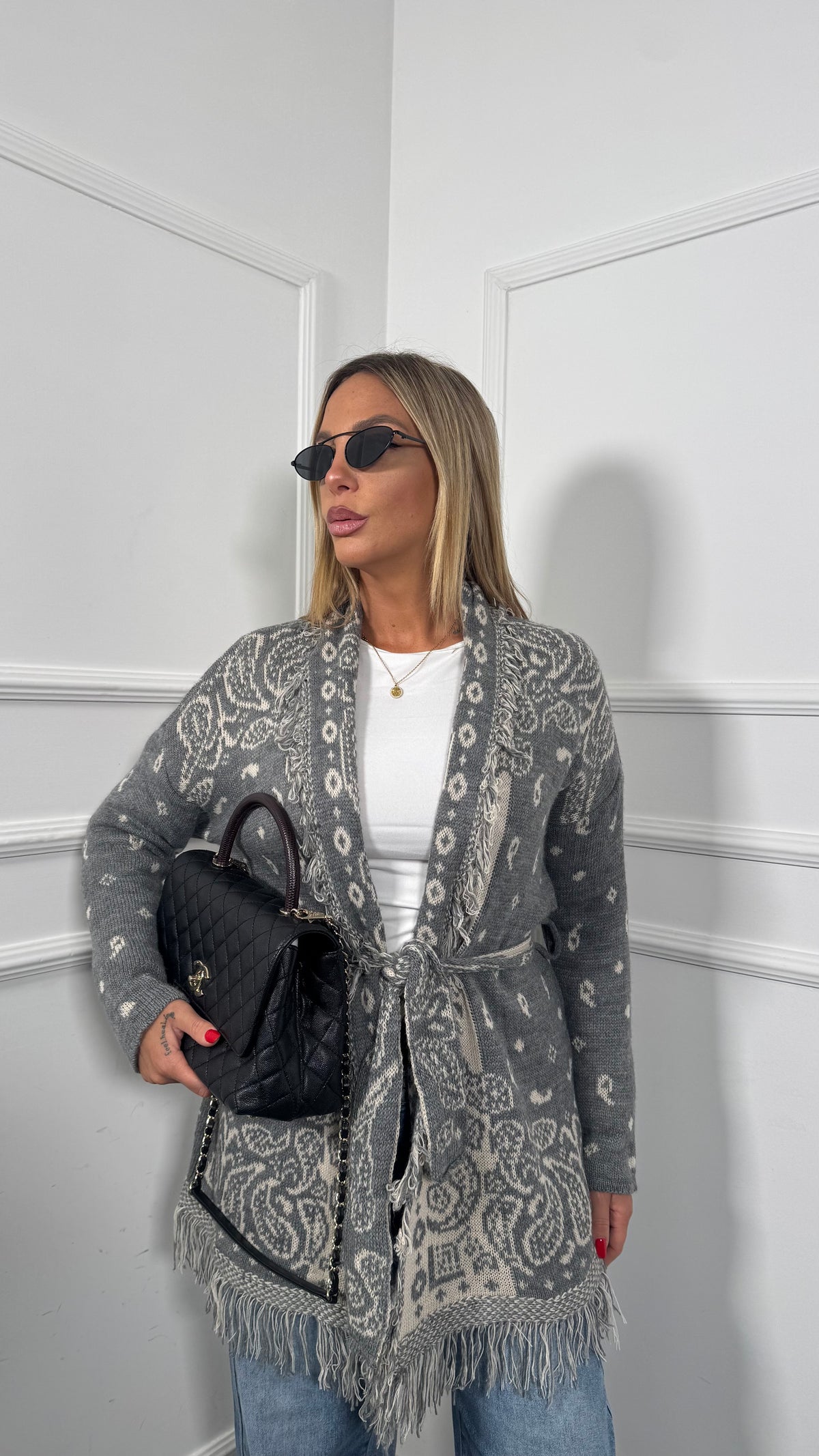 Cardigan misto lana Alanuy grigio