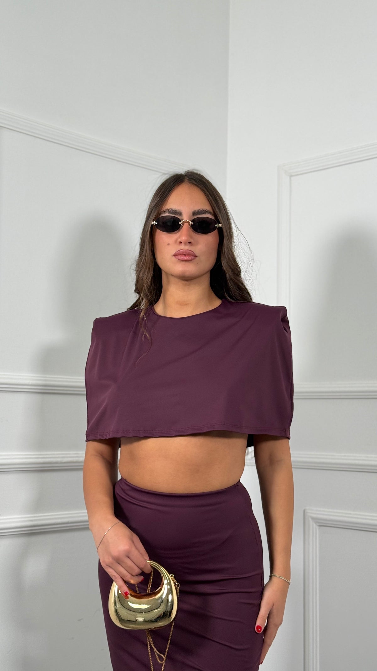 Coordinato in lycra Lavinia borgogna