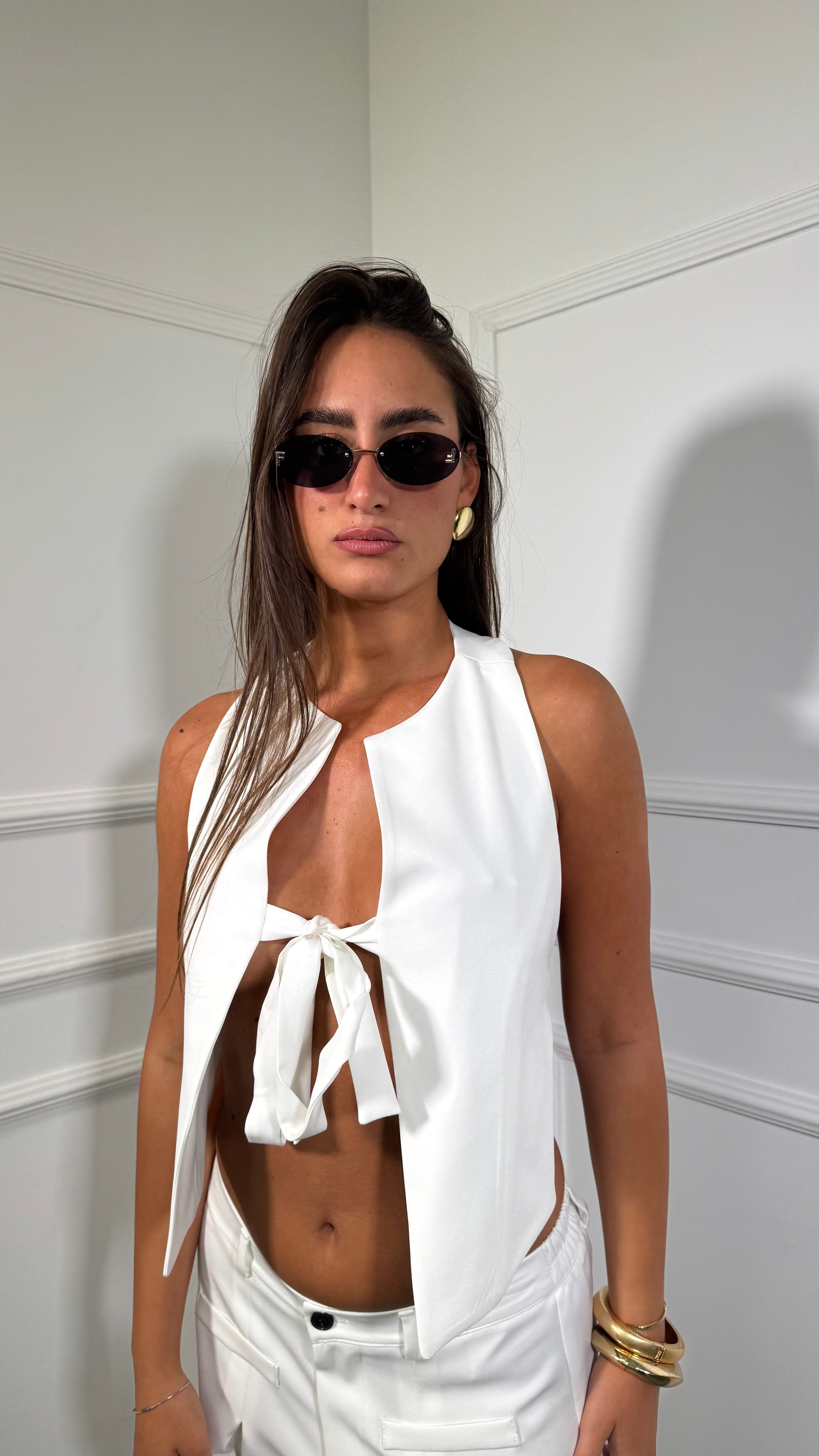 Tailleur con top by justwest bianco d202698
