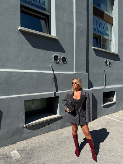 Blazer lumina in bouclé Emily grigio scuro ld3457