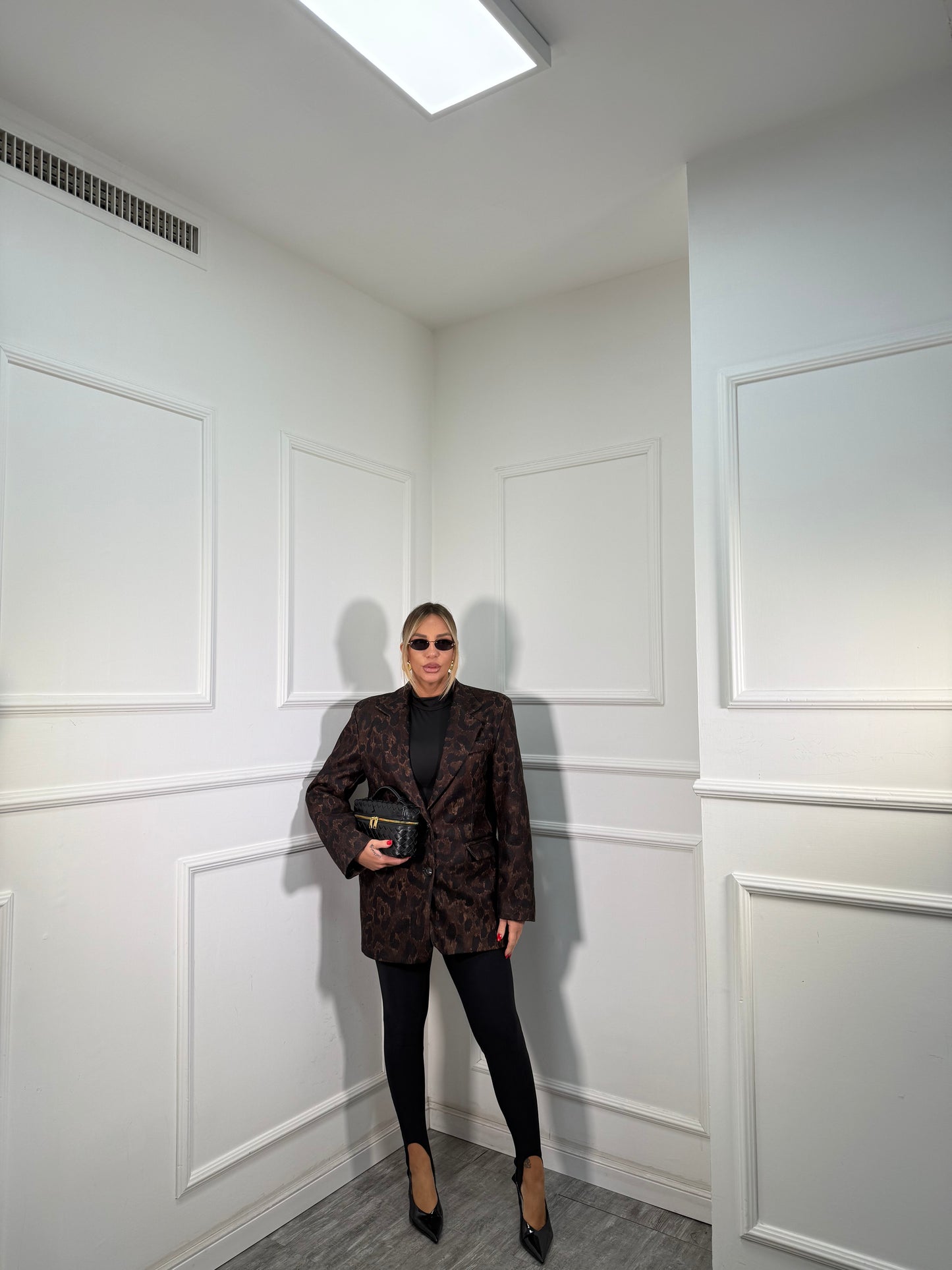 Blazer cappotto in lana cotta maculato Sophia 6813