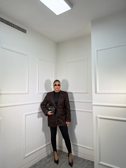 Blazer cappotto in lana cotta maculato Sophia 6813