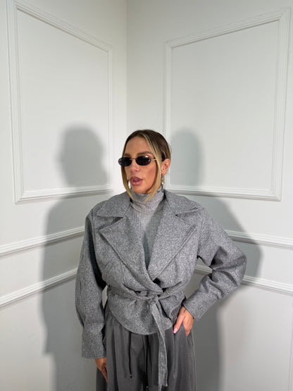 Trench crop in panno Miranda grigio 6801