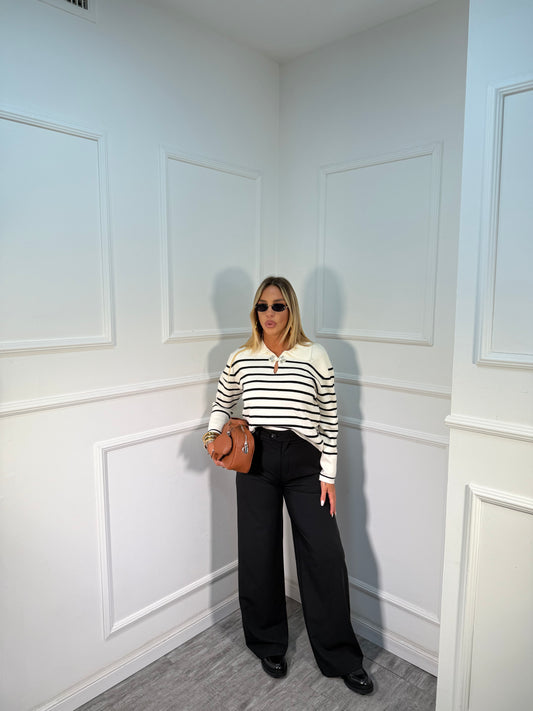 Pantaloni palazzo Madison nero 23600641