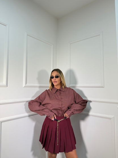 Pantagonna con pieghe e cintura Gossip bordeaux 68101