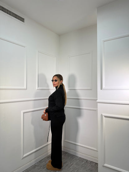 Coordinato lana rasata Snow nero 016