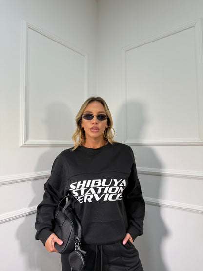 Coordinato in tuta Shibuya nero rt739