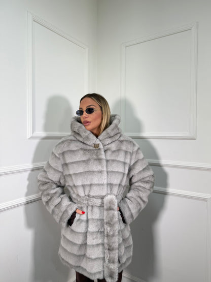 Ecofur Midi con cintura Norvegian grigio ghiaccio 5509