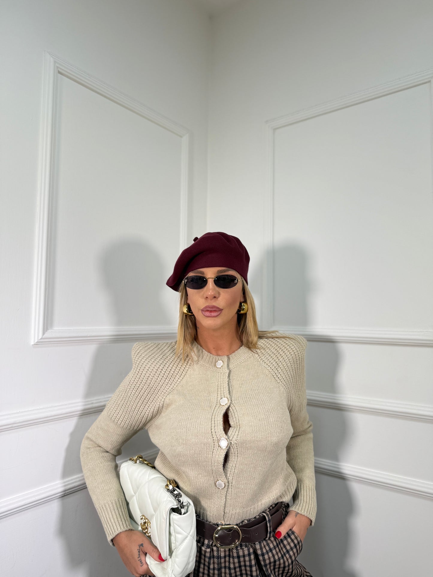 Cardigan con spalline Yara beige 609