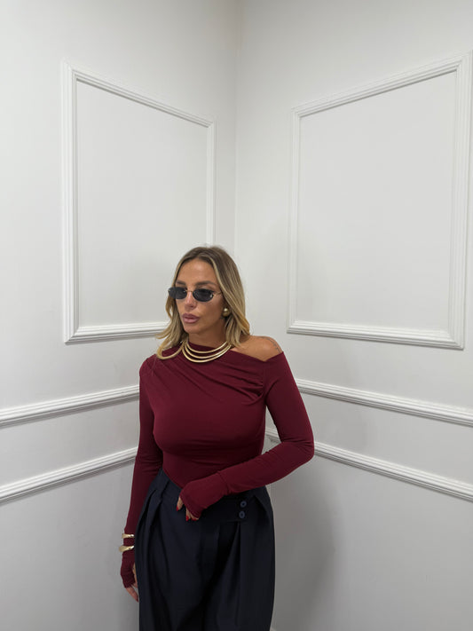 Shirt in lycra Kim bordeaux 24392
