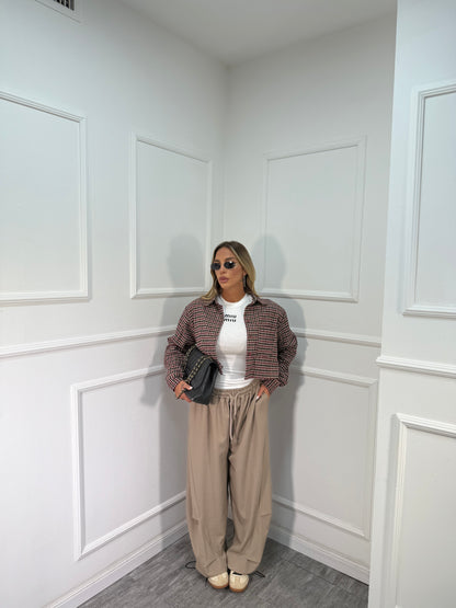 Pantaloni balloon con coulisse Curvy 66302 beige