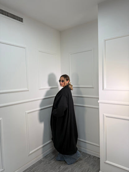 Cappotto balloon in panno Times Square nero 6779