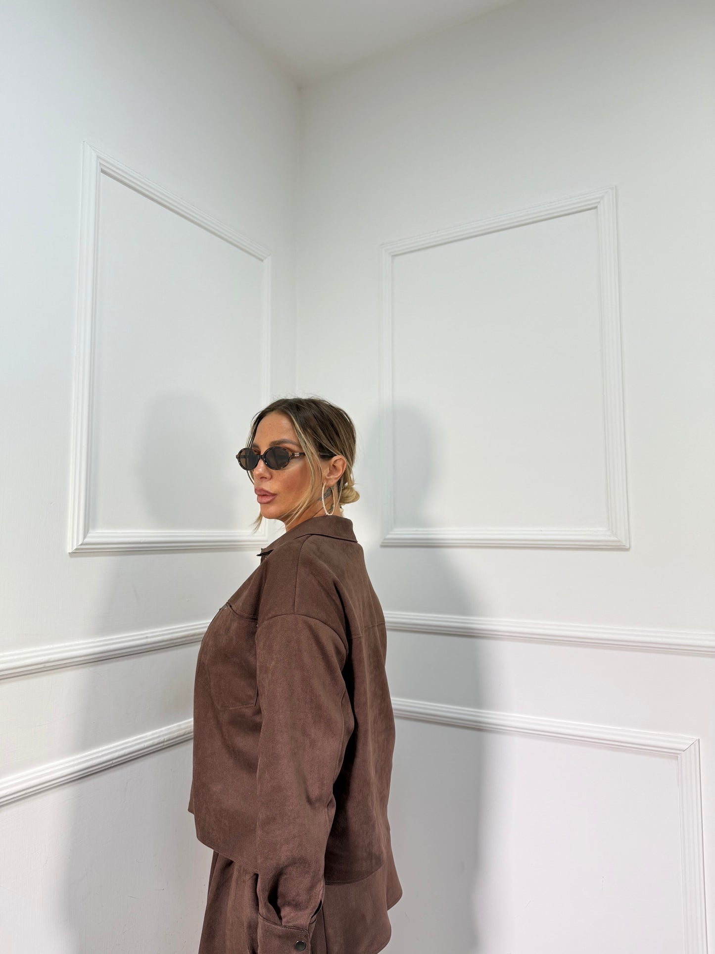 Coordinato eco camoscio Doremi marrone 27509