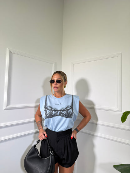 Shorts bustino alto Carrie nero 2772